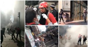 Vándalos hacen de las suyas en marcha del #2DeOctubre