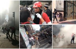 Vándalos hacen de las suyas en marcha del #2DeOctubre