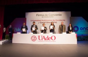 Firma UAdeO convenio con canal Canal Once