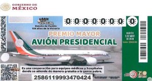 Así es el boleto de la rifa del avión presidencial en la Lotería Nacional