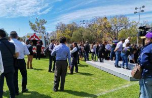 Se lesionan deportistas y esposa del gobernador de Querétaro por desplome de tarima