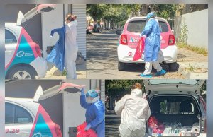 No son astronautas, son químicos tomando muestra para COVID-19