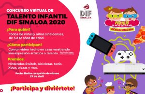 Con un concurso virtual de talento festejará DIF Sinaloa el Día del niño y la niña