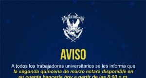 Universitarios tendrán su quincena hoy a partir de las 8 de la noche