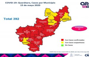 Querétaro con 392 casos de enfermedad COVID-19