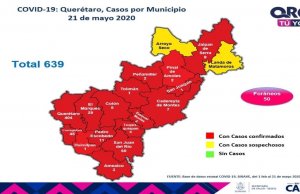 Querétaro con 639 casos de enfermedad COVID-19