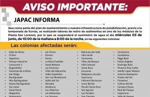 AVISO: Estas colonias se quedarán sin agua el miércoles en Culiacán; por trabajos de mantenimiento