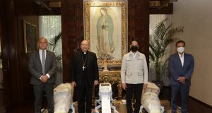 Recibe Gobernador de Querétaro ventiladores por parte de la Nunciatura Apostólica de México