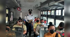 Verifican que transporte urbano cumpla con protocolos de salud