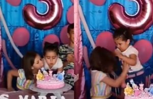 Video viral de la niña que sopla la vela de cumpleaños de su hermana, es de Brasil