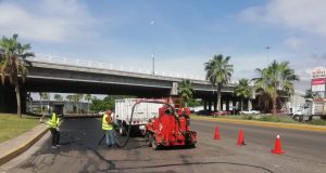 Reparan cinta asfáltica del distribuidor vial Humaya