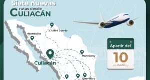 Crecerá conectividad aérea de Culiacán con siete nuevas rutas nacionales