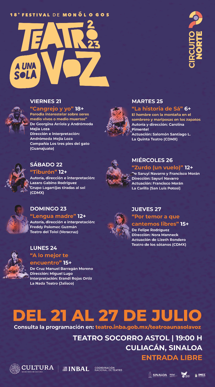  Festival de Monólogos “Teatro a Una Sola Voz”