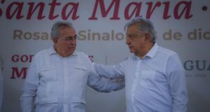 Inauguran López Obrador y el gobernador Rocha la presa Santa María, en Rosario
