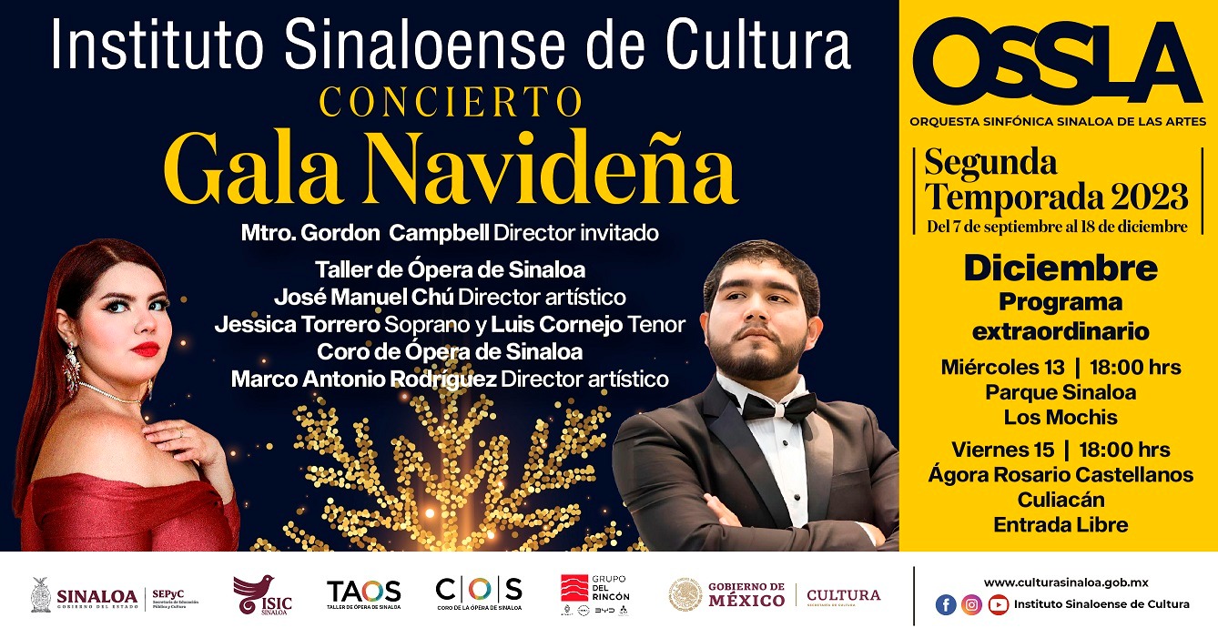 Viernes 15 de diciembre: Gran concierto Gala Navideña de la OSSLA