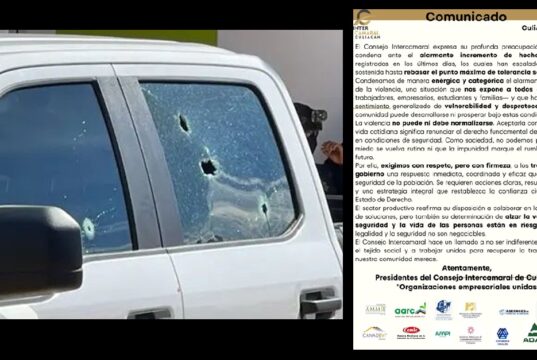 Consejo Intercamaral exige seguridad inmediata y condena el repunte de violencia en Culiacán