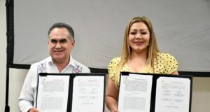 El Rector Jesús Madueña y Claudia Liliana Valdez, alcaldesa de El Rosario, firman convenio de cooperación académica y social en beneficio de la comunidad