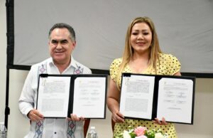El Rector Jesús Madueña y Claudia Liliana Valdez, alcaldesa de El Rosario, firman convenio de cooperación académica y social en beneficio de la comunidad