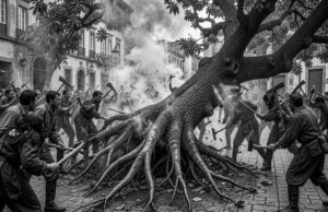 Hacer leña del árbol caído