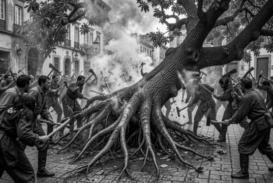 Hacer leña del árbol caído