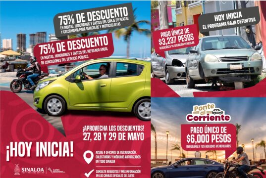 Hoy inician descuentos y programas de regularización vehicular del SATES